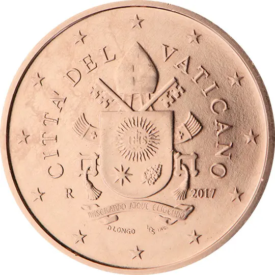 Vatican City 1 euro cent (2017) - Coat of arms of Pope Francis